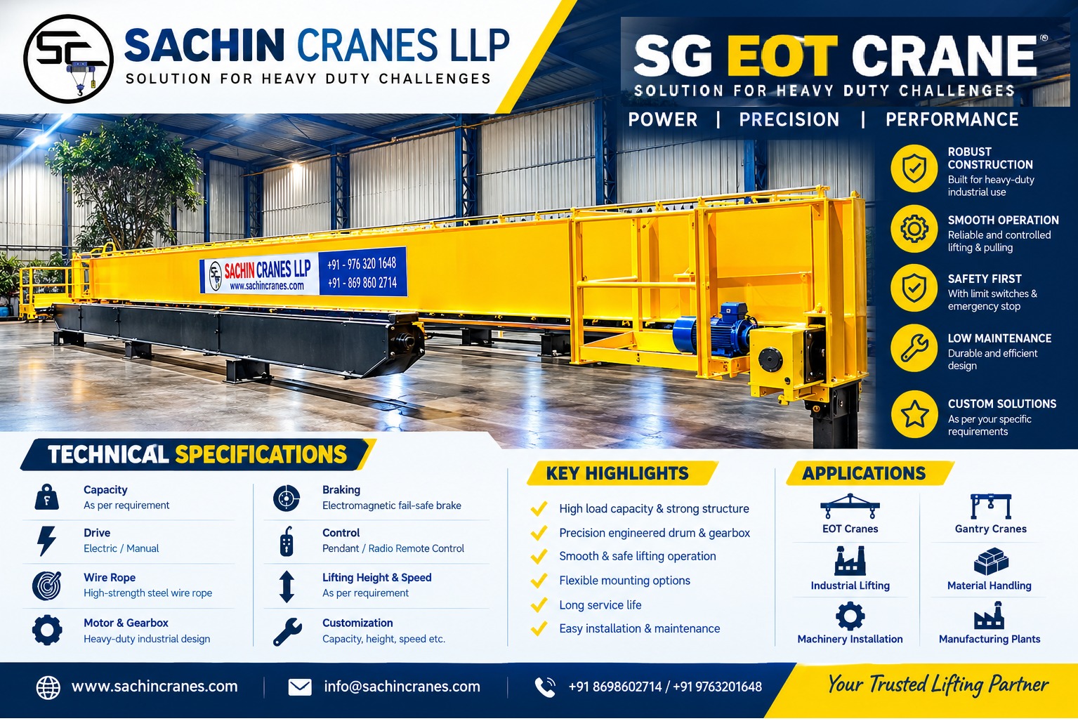 single girder eot crane manufacturer